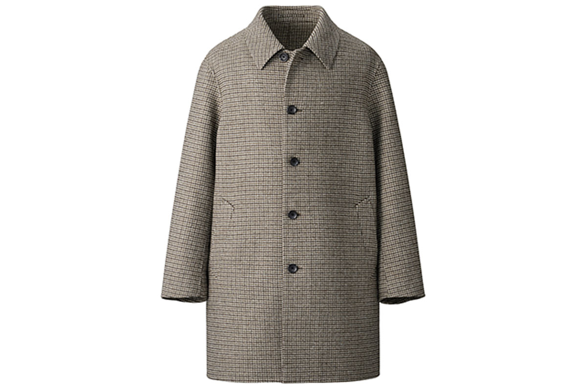 UNIQLO C ダブルフェイスコート Lサイズ ブラウン チェック ユニクロ公式 | ダブルフェイスコート