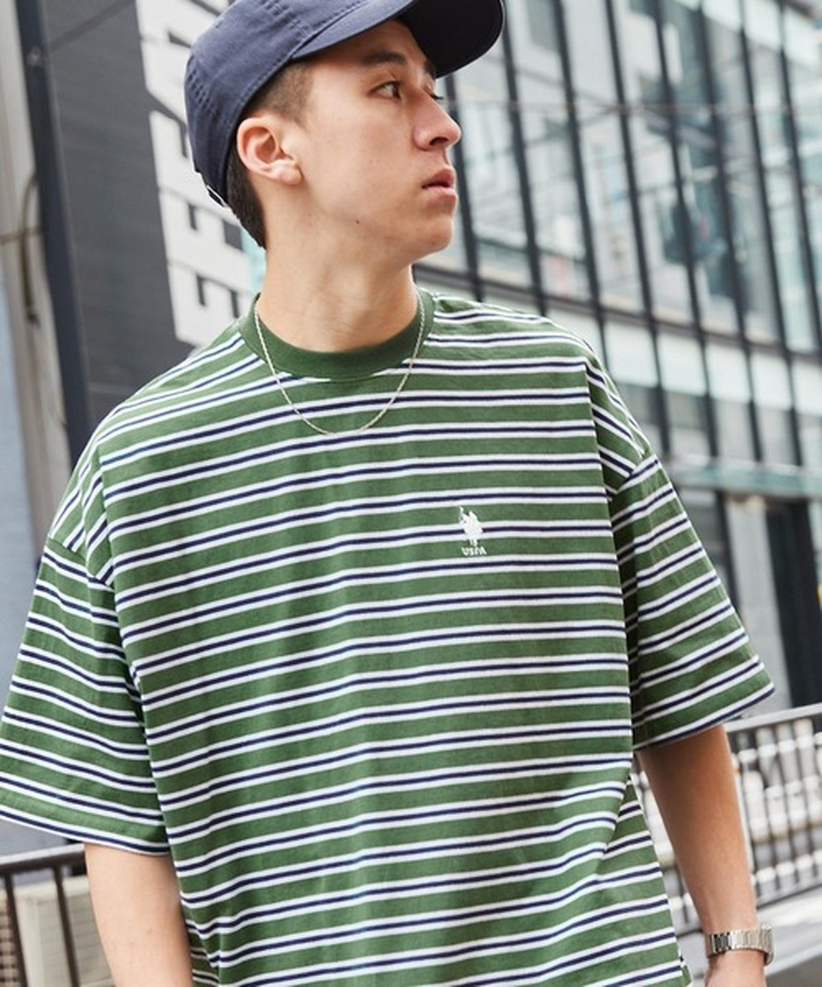 22年旬服 グリーン ボーダー最強にトレンドのtシャツ ファッション Fineboys Online